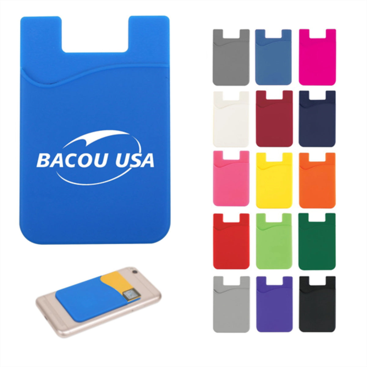 HUPSTL334 Soft Silicone Adhesive Card Holder Sleeve