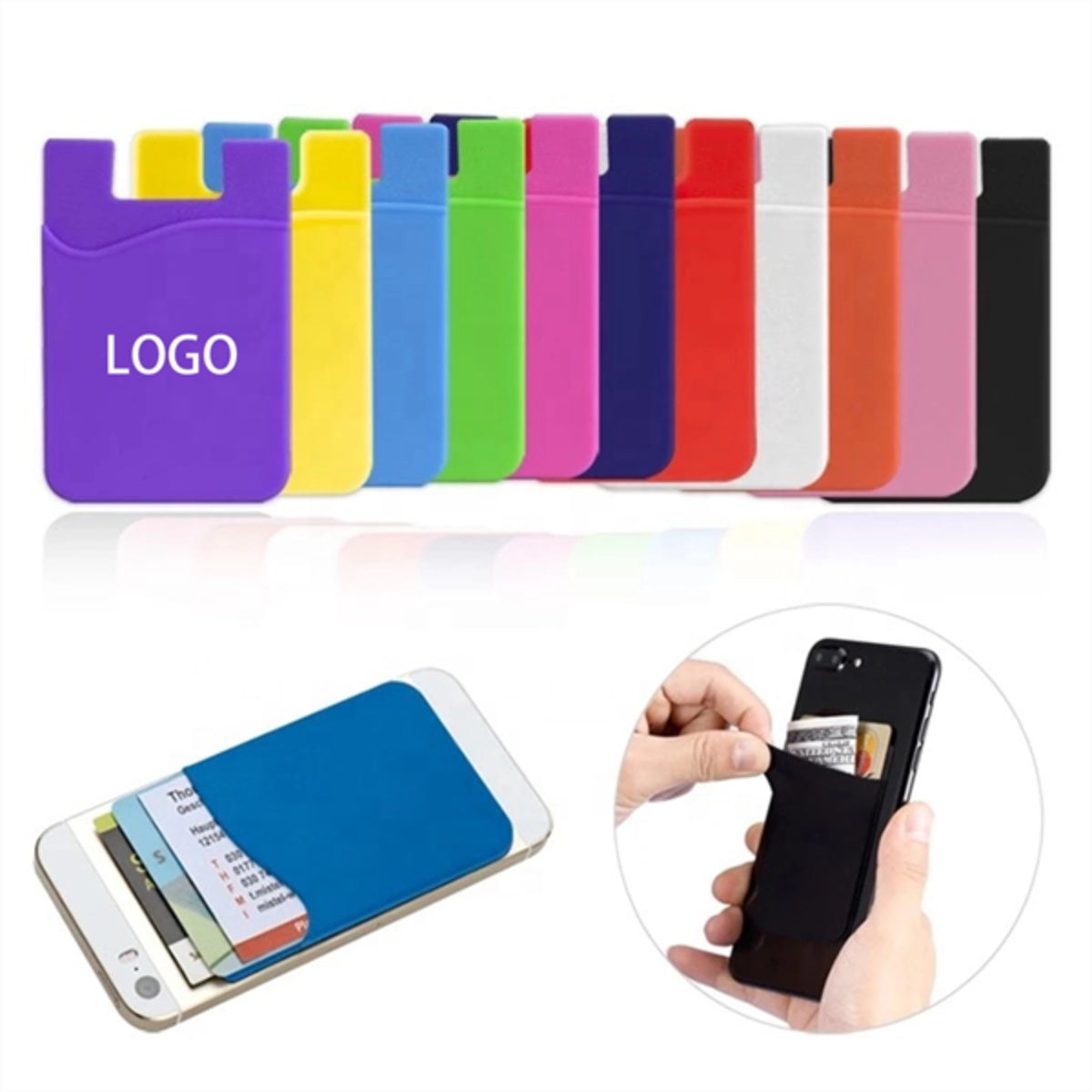 HUPSTL334 Soft Silicone Adhesive Card Holder Sleeve