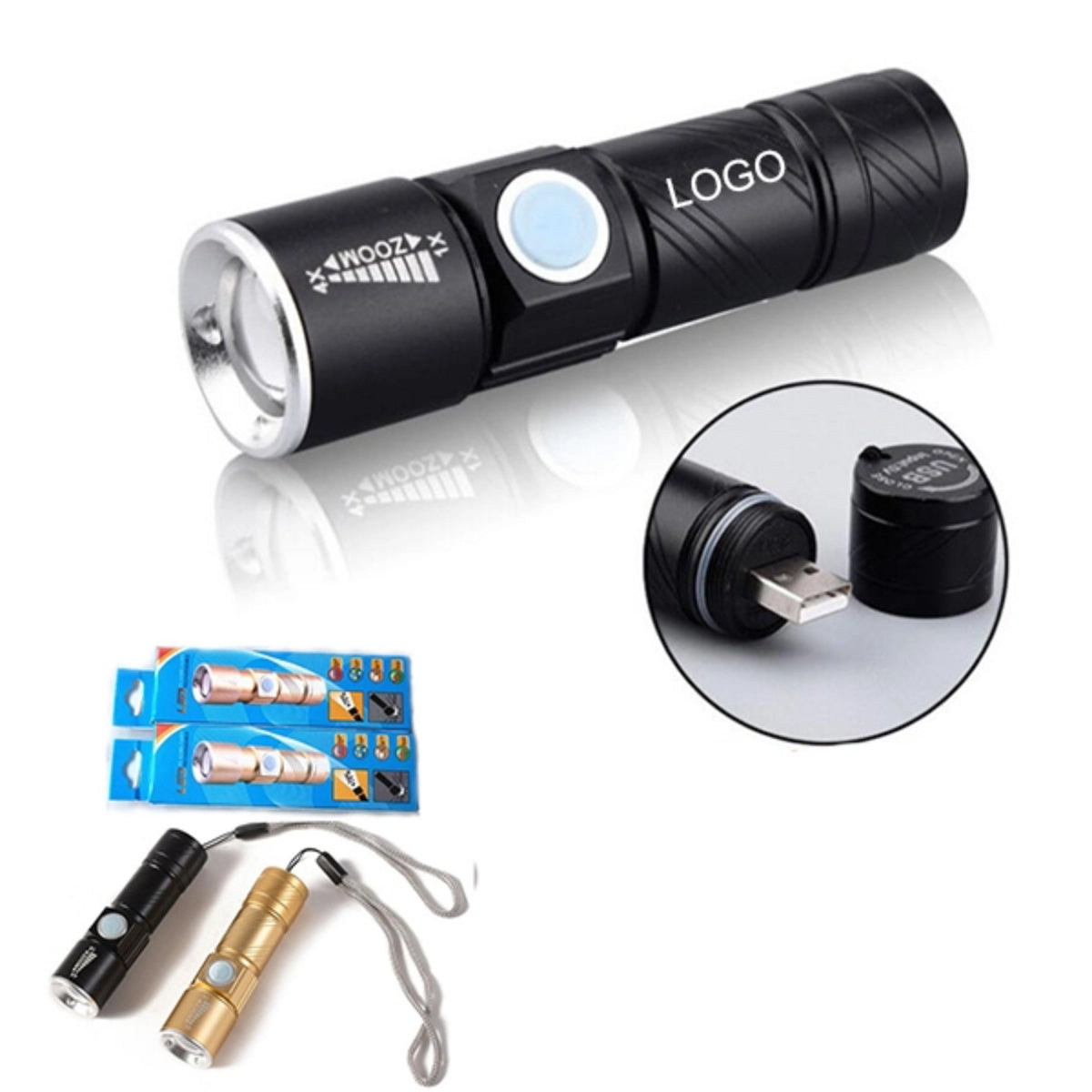 HUPSTL337 USB Rechargeable Flashlight