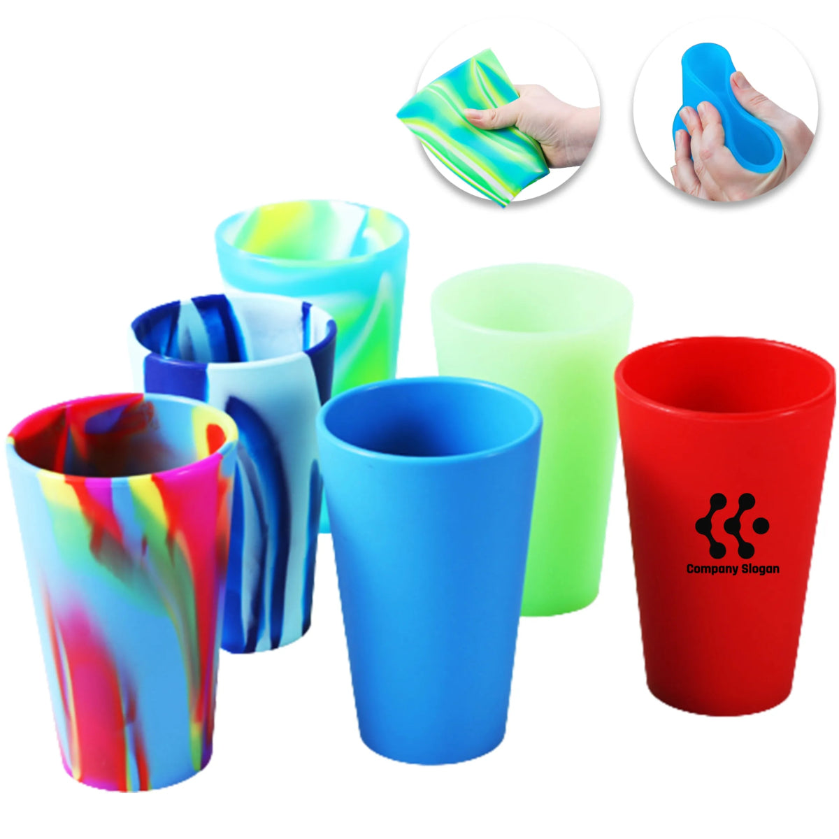 HUPSTL344 16 OZ Silicone Pint Glasses