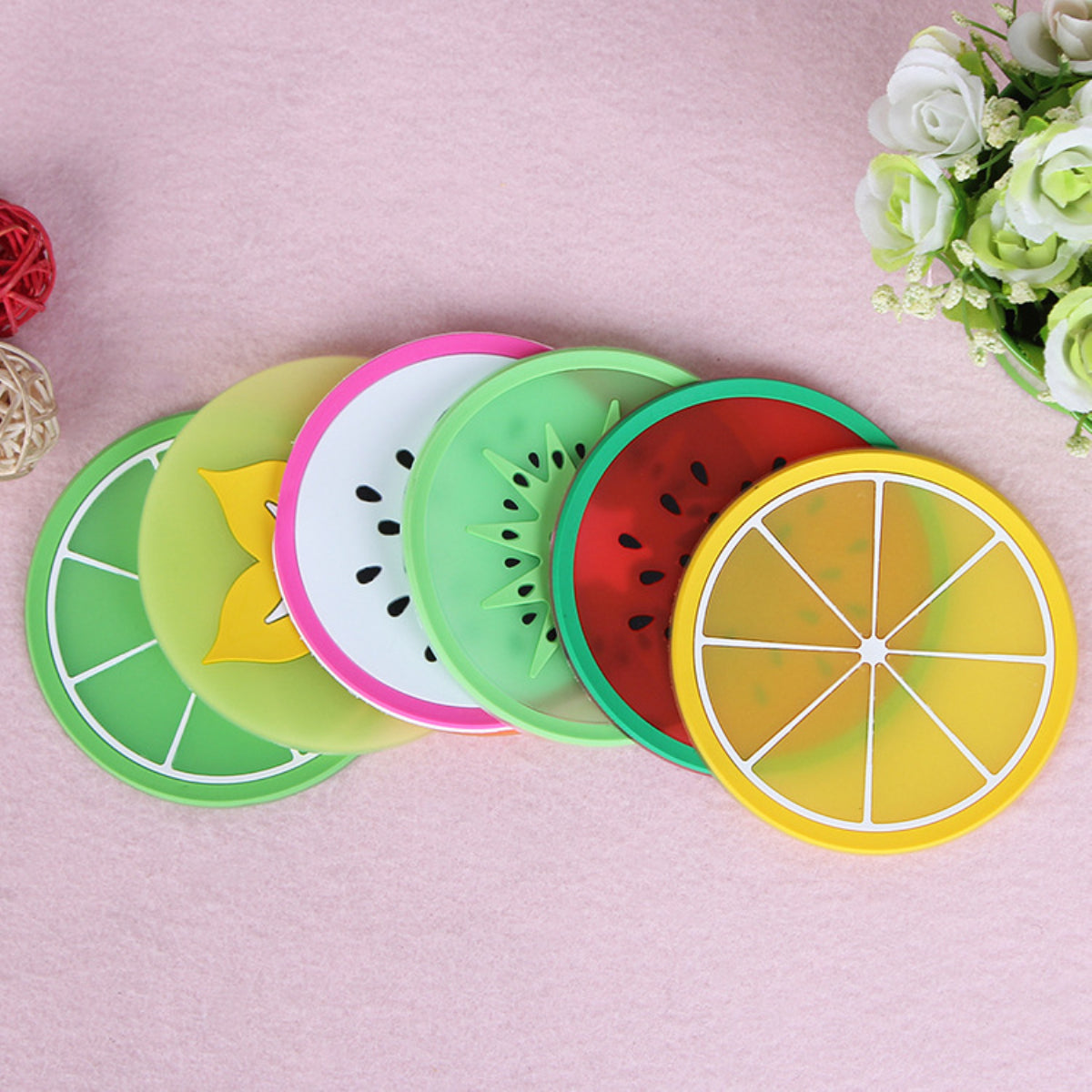 HUPSTL345 Fruit Soft Plastic Coaster