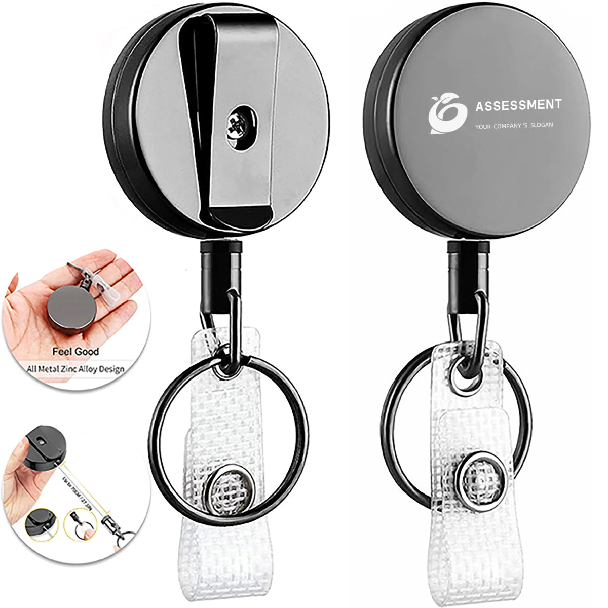 HUPSTL346 Retractable Badge Holder Reel