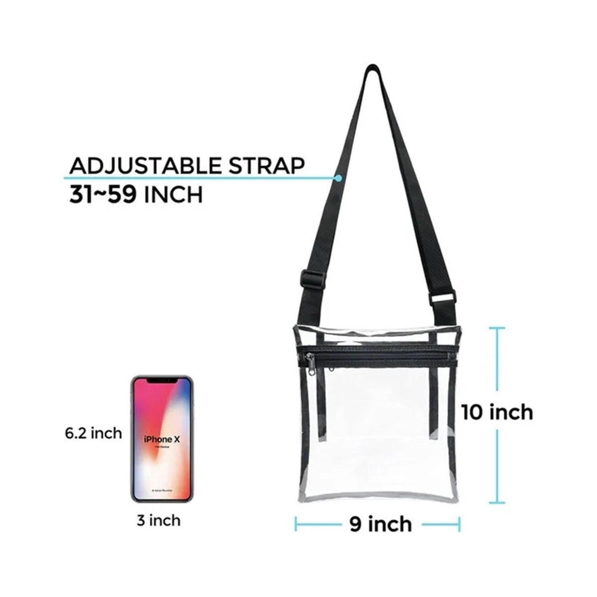 HUPSTL359 Pvc Transparent Crossbody Bag