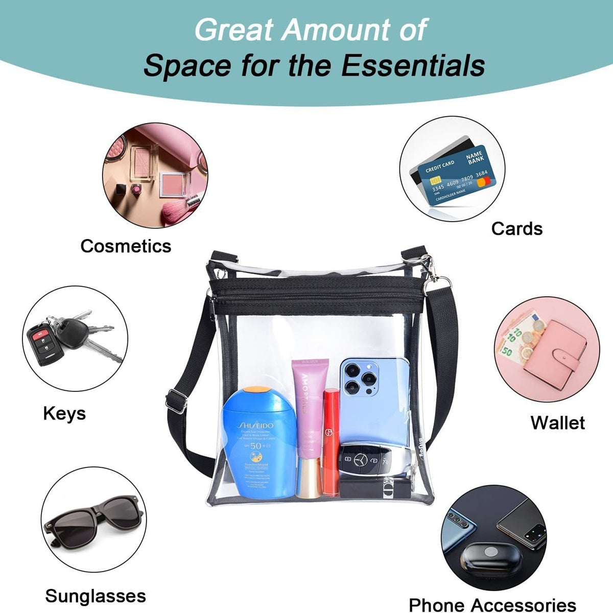 HUPSTL359 Pvc Transparent Crossbody Bag