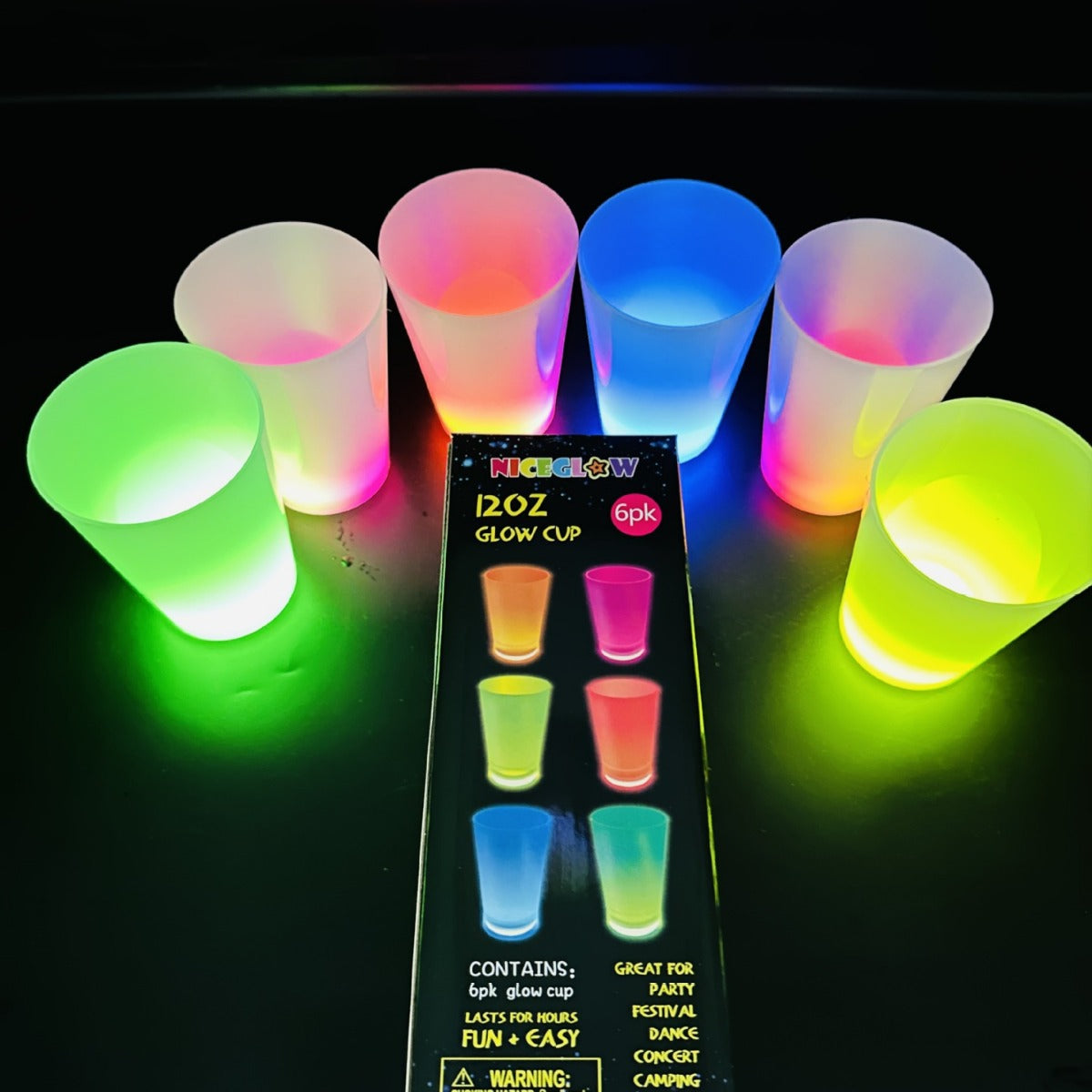 HUPSTL366 12Oz Plastic Glow In The Dark Party Cup