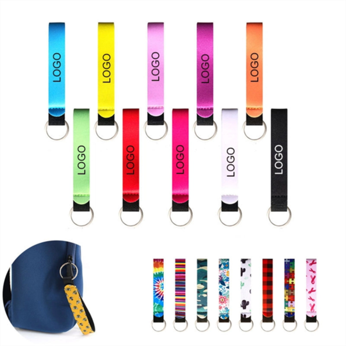 HUPSTL385 Neoprene Wristlet Keychain
