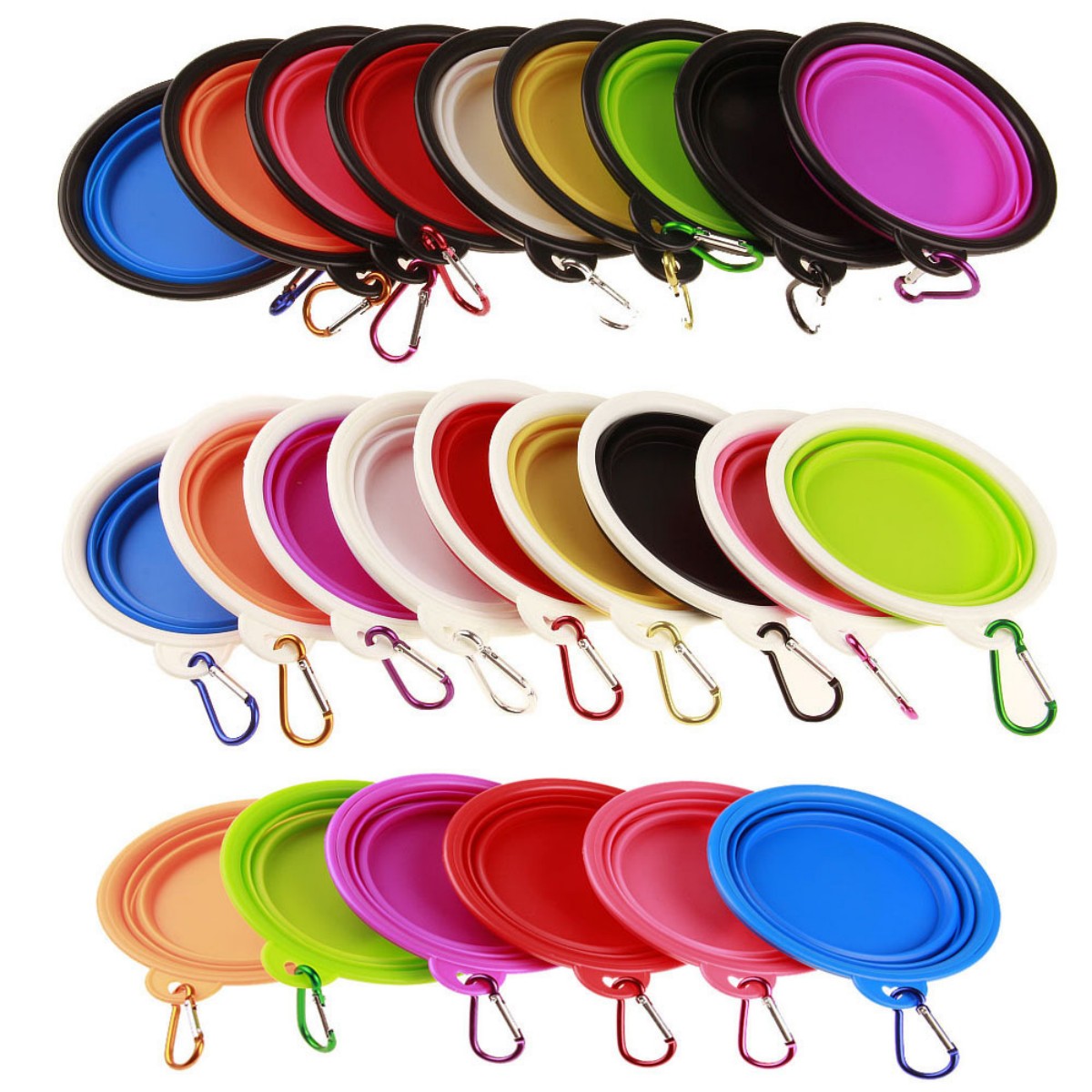 HUPSTL499 Portable 12oz Outdoor Folding Pet Food Bowl