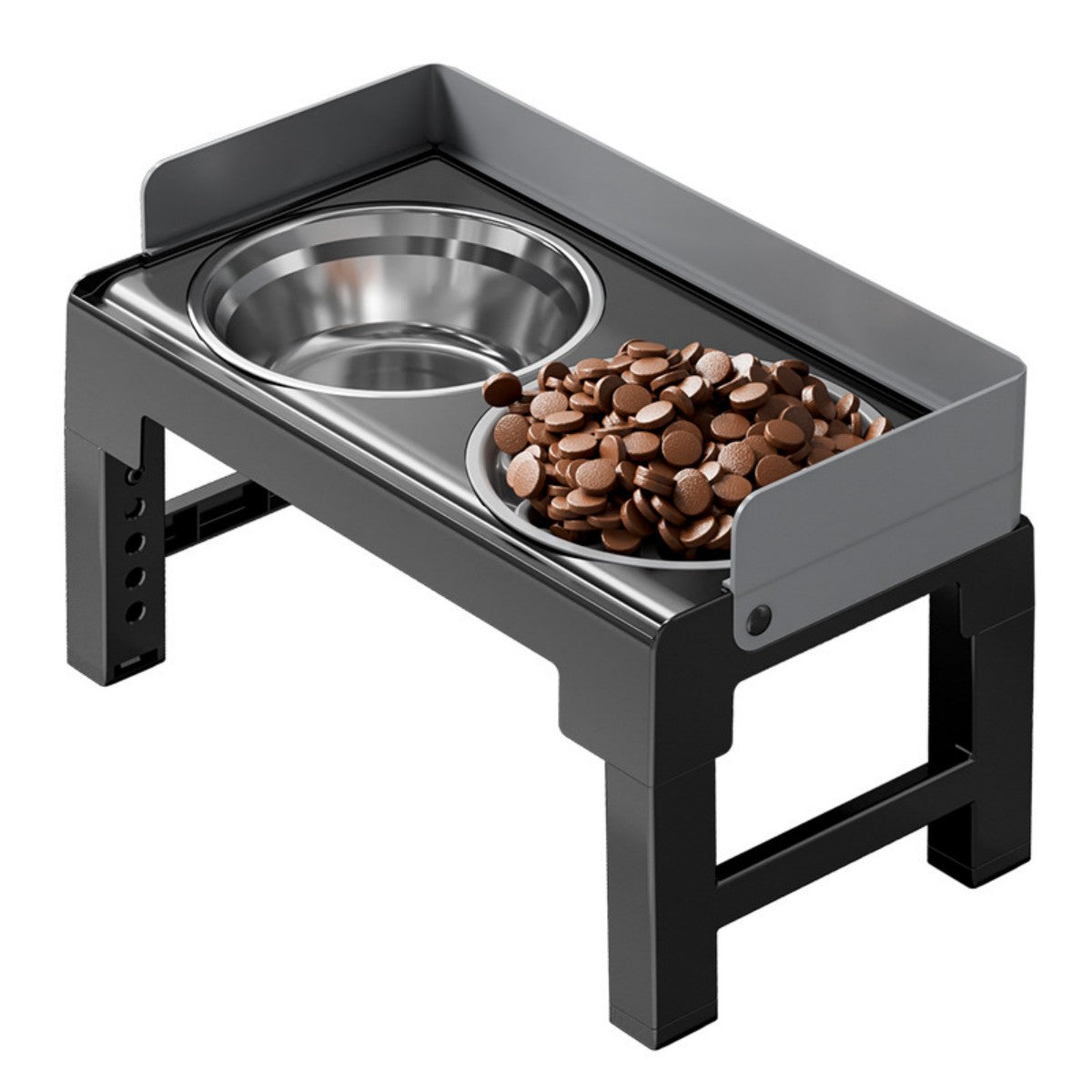 HUPSTL500 Adjustable Height Pet Bowl Dog Cat Splash Proof