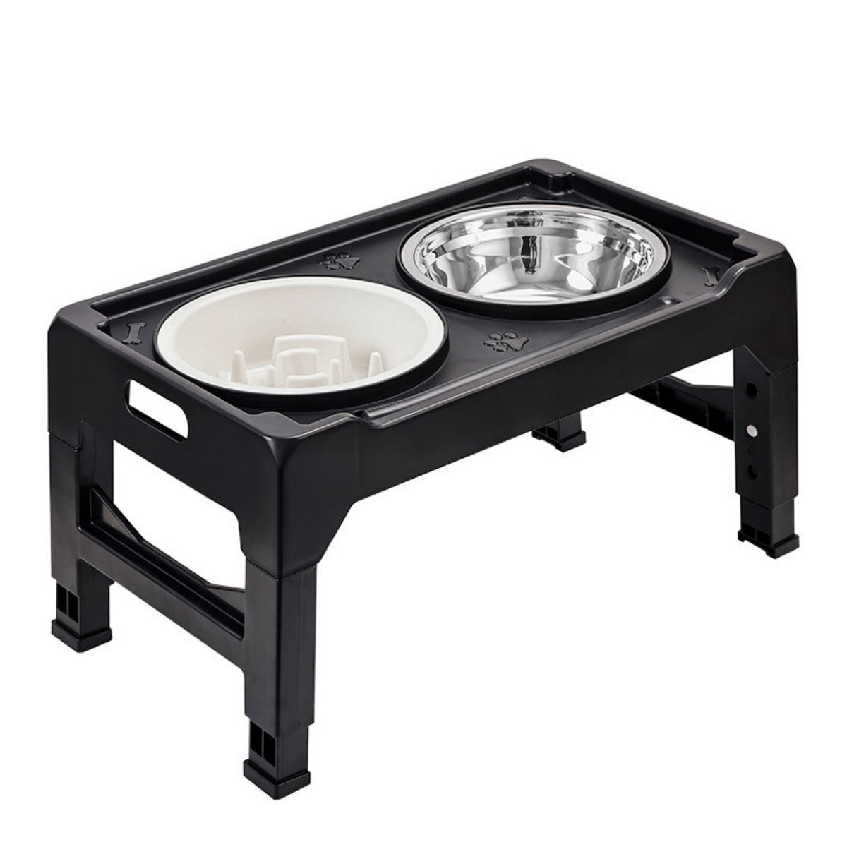 HUPSTL500 Adjustable Height Pet Bowl Dog Cat Splash Proof