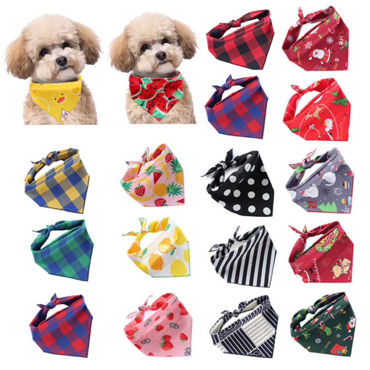 HUPSTL501 Pet Bib Plaid Triangle Towel Saliva