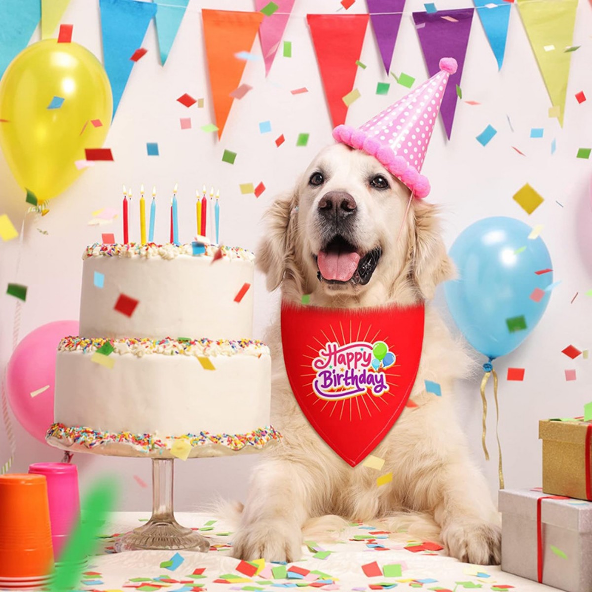 HUPSTL505 Pet Bandana Dog Scarf Saliva Towel Fashion