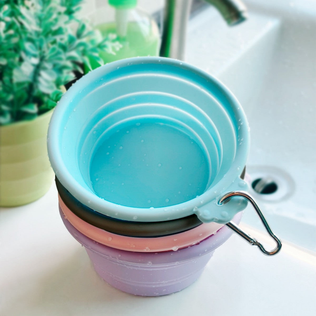 HUPSTL507 Portable 22oz Outdoor Folding Pet Bowl