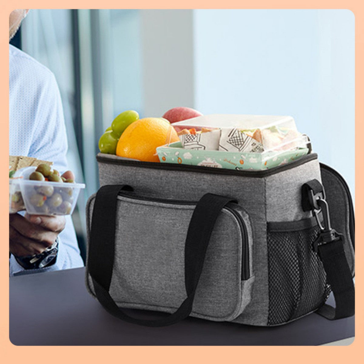 HUPSTL509 Oxford Cloth Thermal Bag Portable Cross-Body Carrying