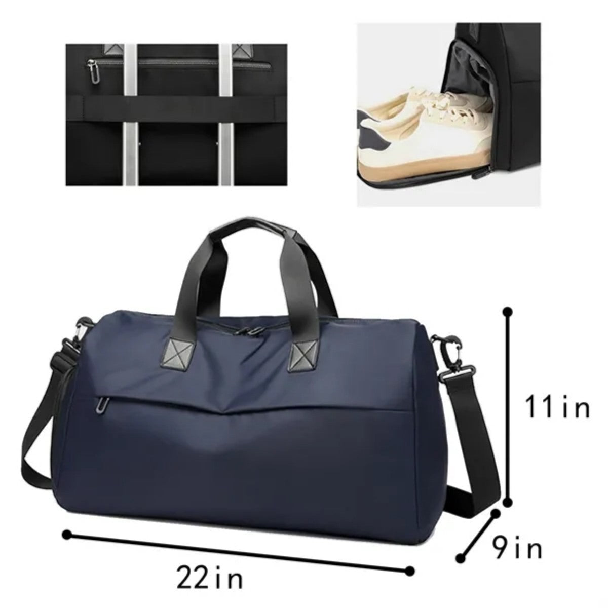 HUPSTL512Gym Bag Separate Shoe Compartment Waterproof Crossbody Tote