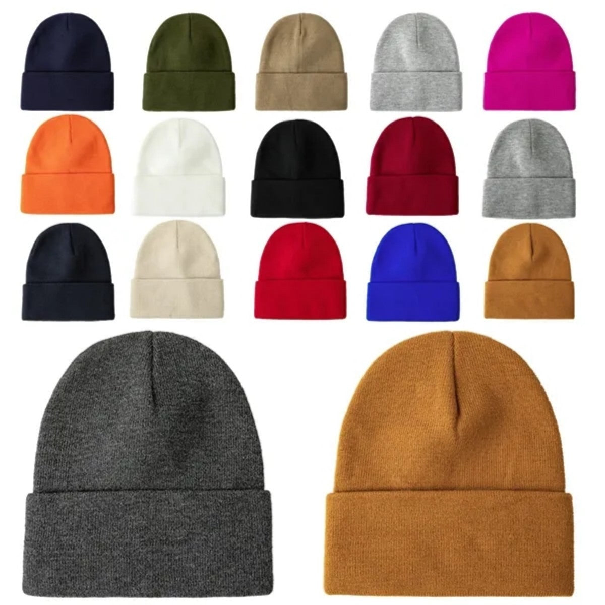 HUPSTL521 Solid Colored Knitted Hat Keeps Warm And Comfortable