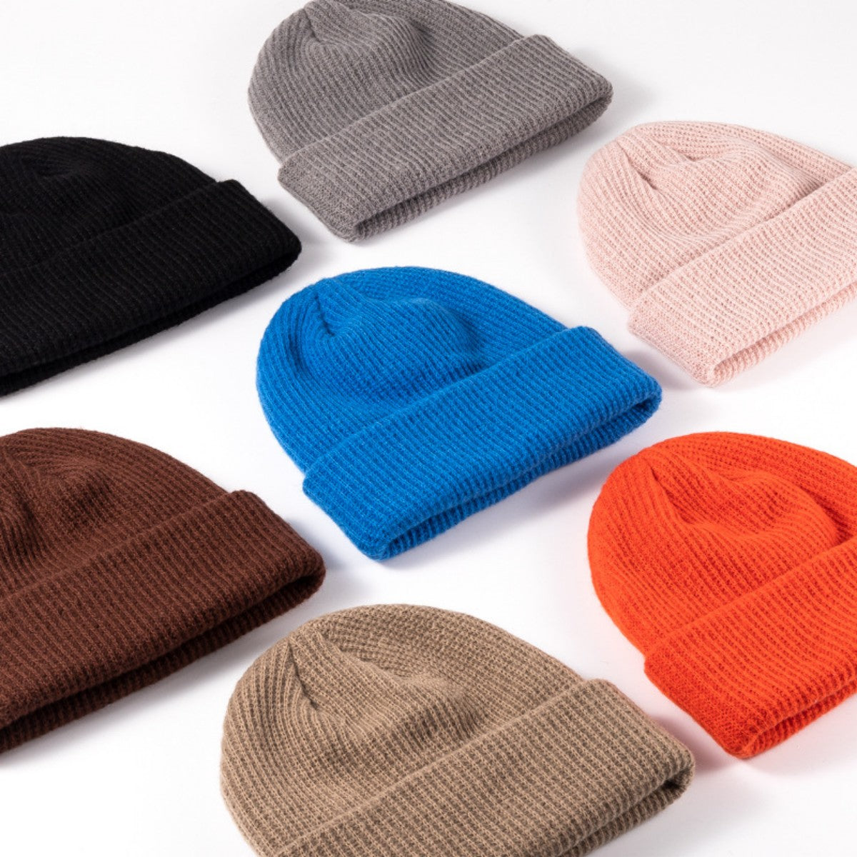 HUPSTL521 Solid Colored Knitted Hat Keeps Warm And Comfortable