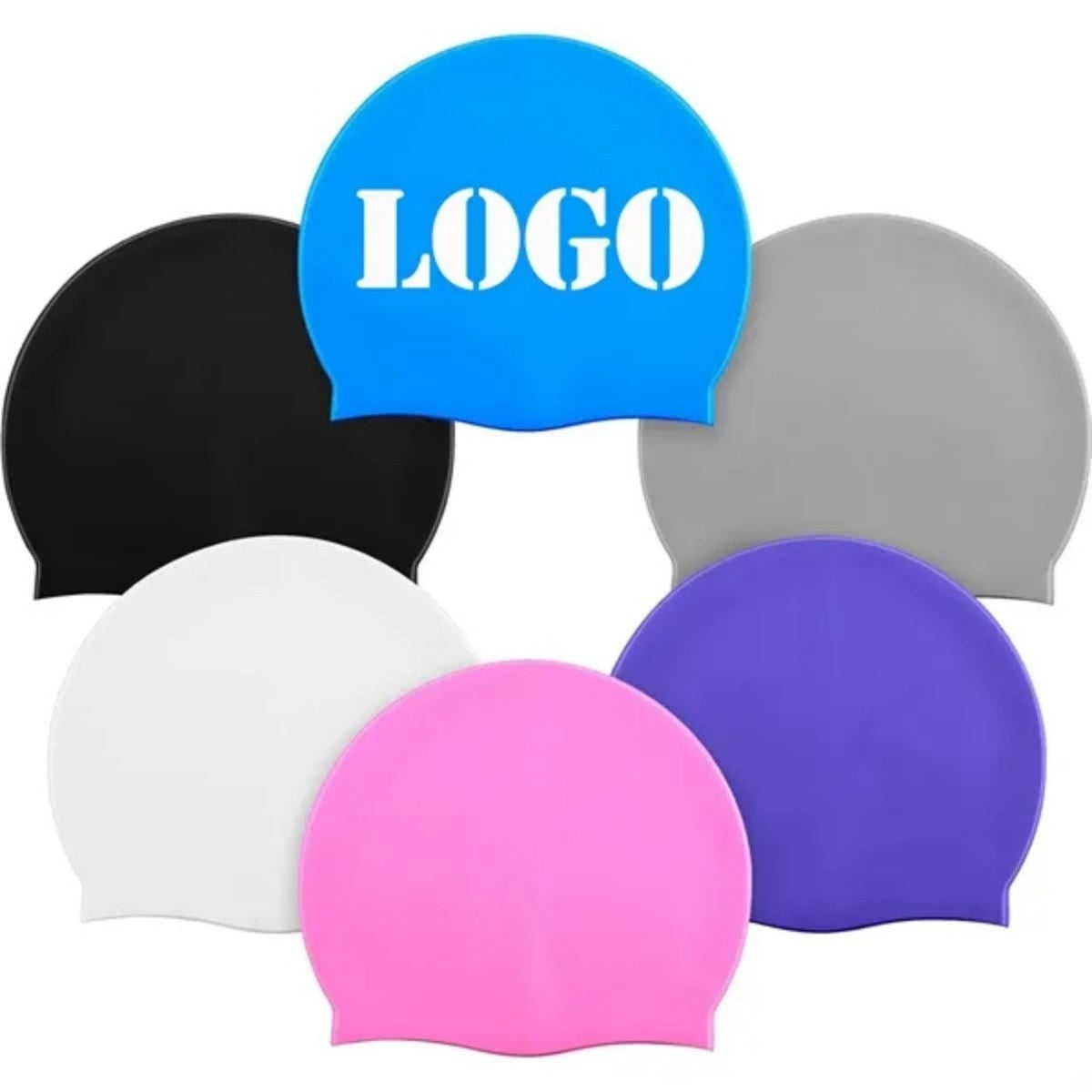 HUPSTL529 Silicone Swim Caps for Adults