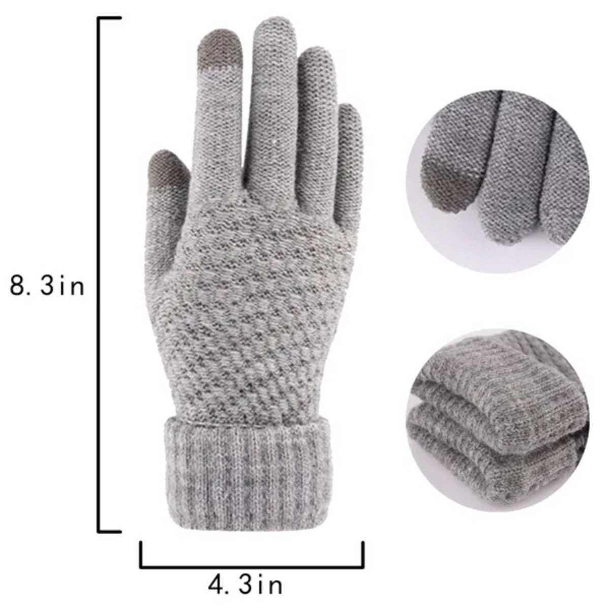 HUPSTL539 Warm Touch Screen Thickened Cold Knit Gloves