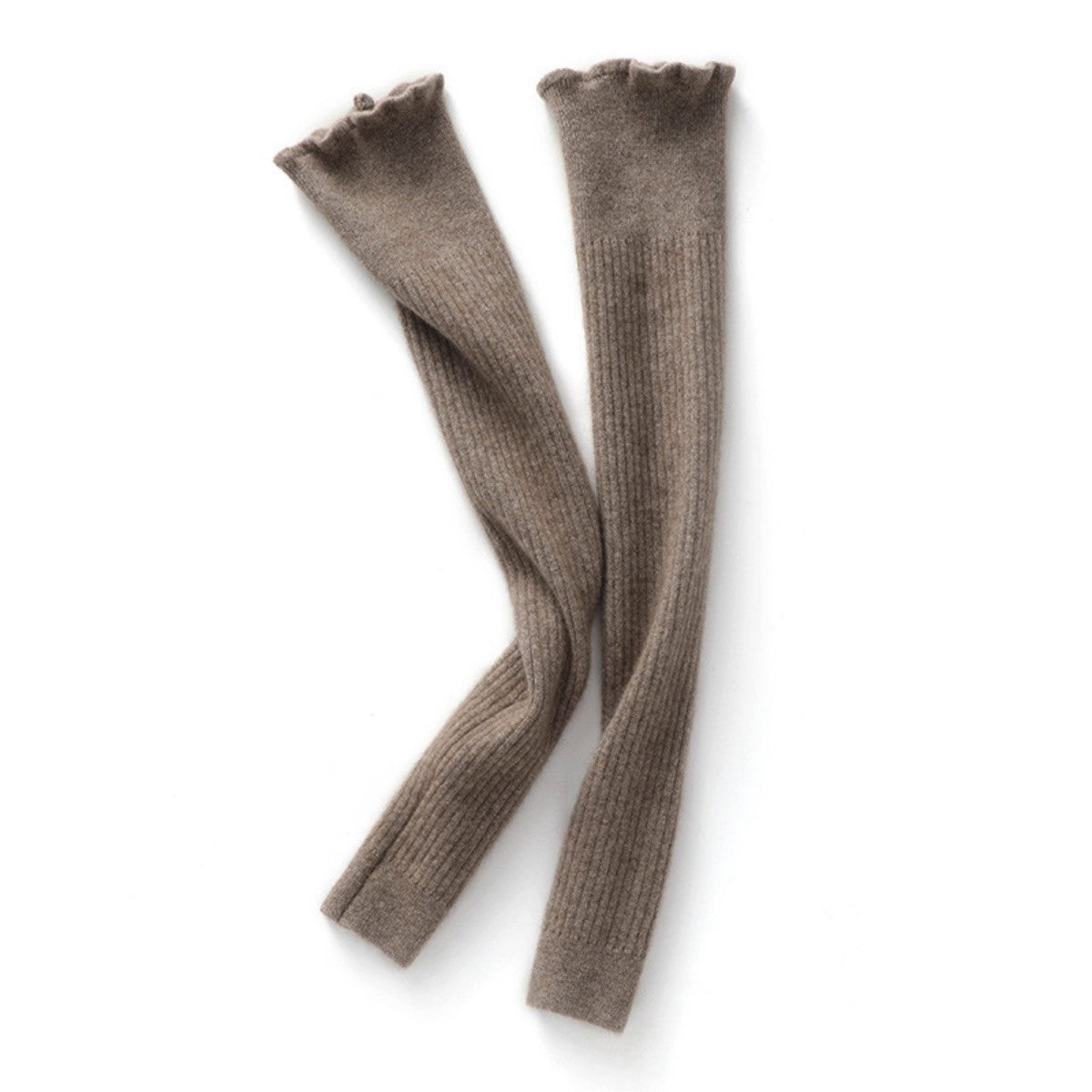 HUPSTL540 Long Half-Finger Gloves Knitted Cotton Ruffles