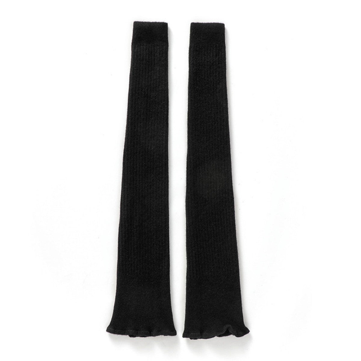 HUPSTL540 Long Half-Finger Gloves Knitted Cotton Ruffles