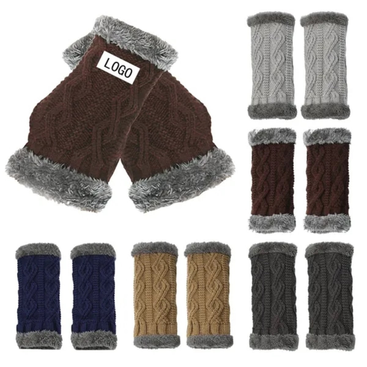 HUPSTL541 Thick Knit Fingerless Gloves Keep You Warm And Fuzzy