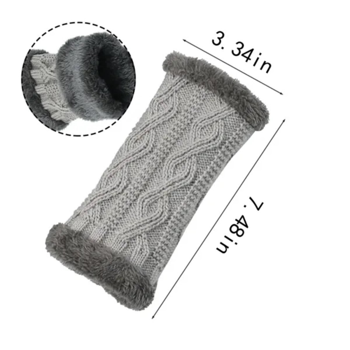 HUPSTL541 Thick Knit Fingerless Gloves Keep You Warm And Fuzzy