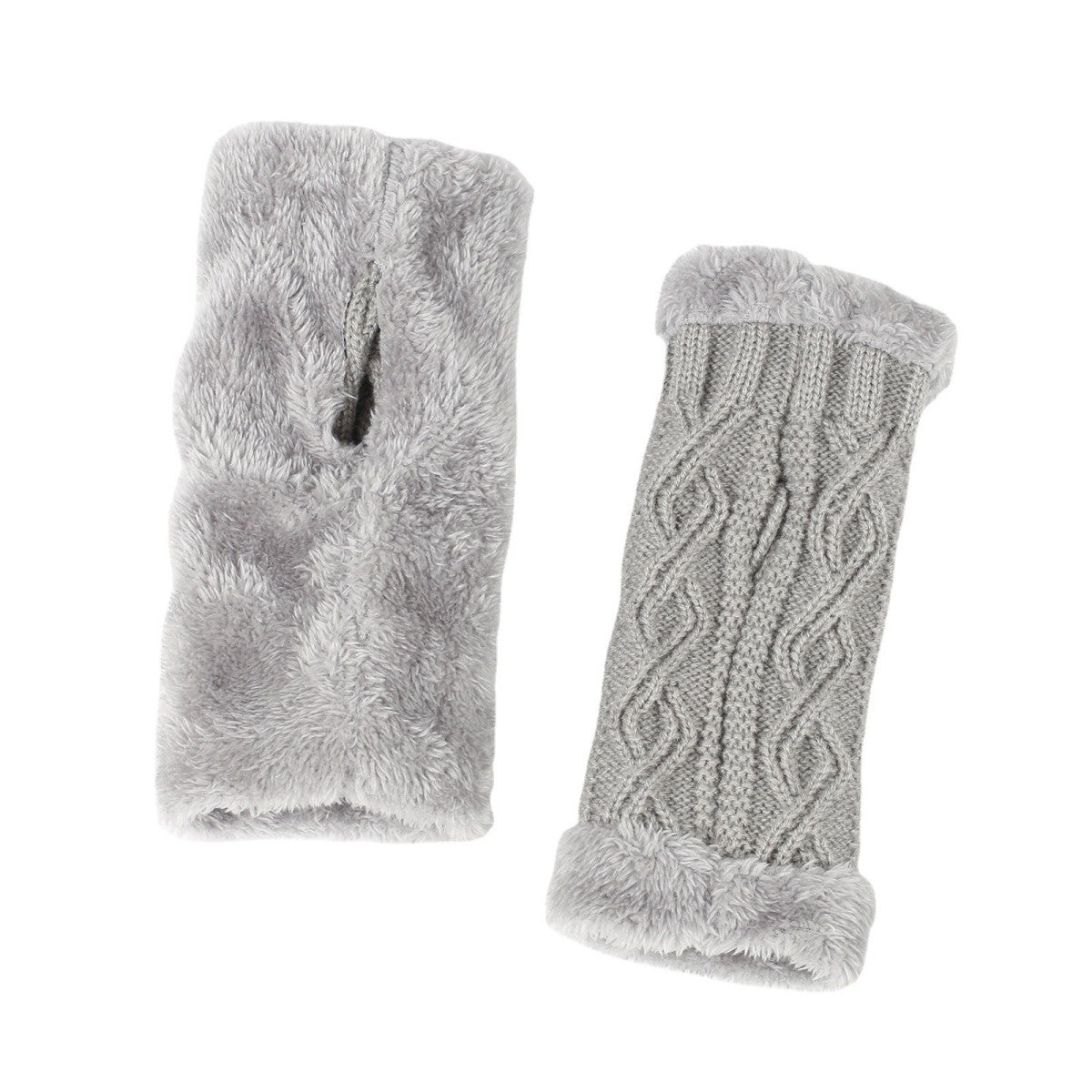 HUPSTL541 Thick Knit Fingerless Gloves Keep You Warm And Fuzzy