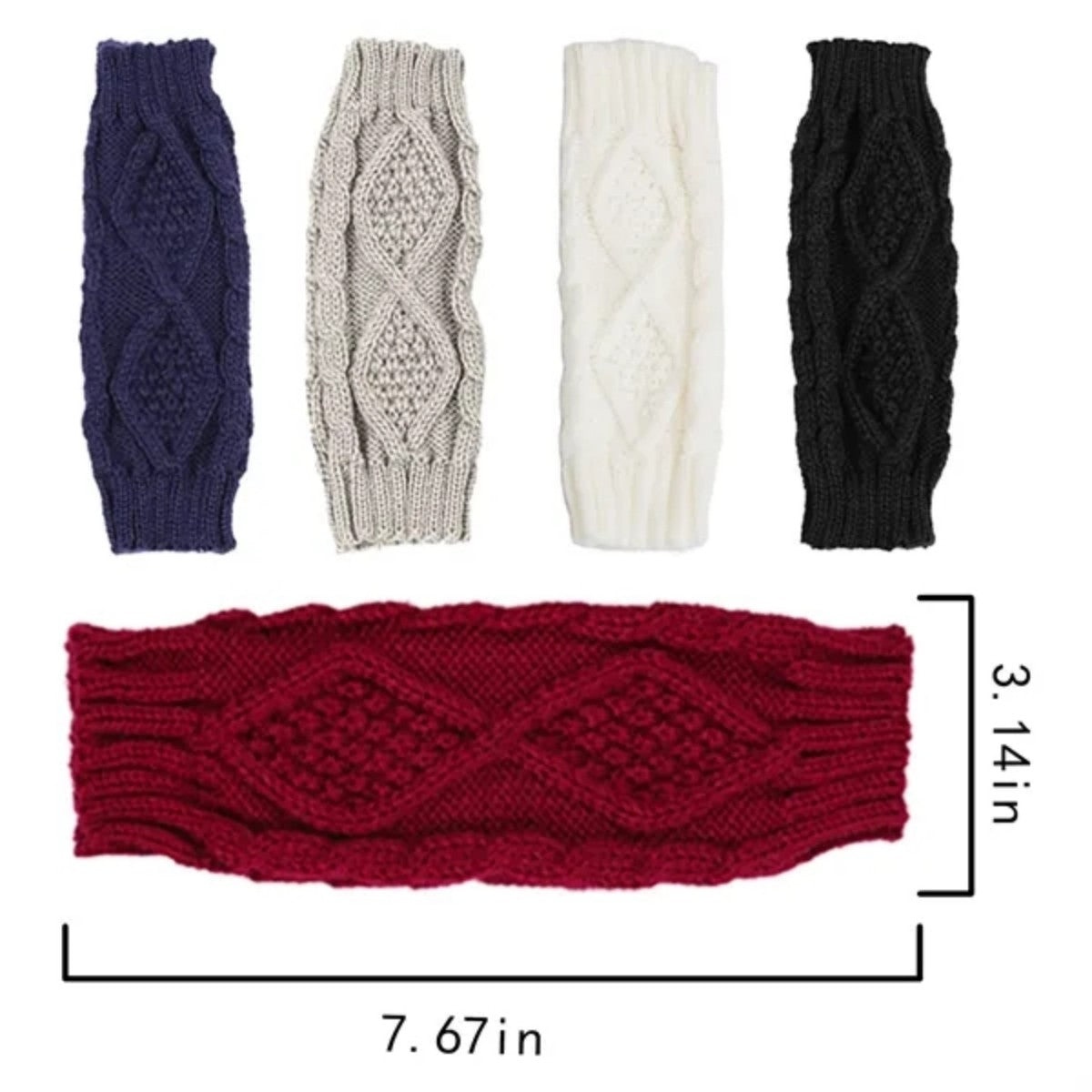 HUPSTL542Knitted Diamond Cut Half-Finger Gloves