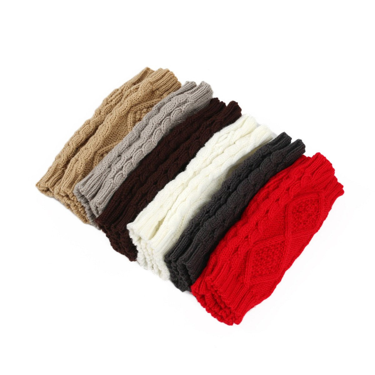 HUPSTL542Knitted Diamond Cut Half-Finger Gloves