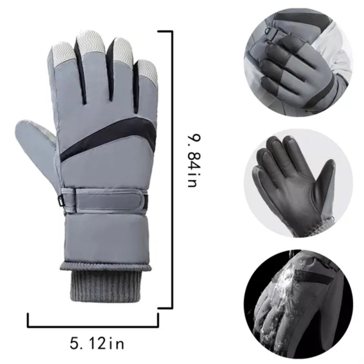 HUPSTL543Thick Ski Gloves Warm, Non-slip And Waterproof Touch Screen