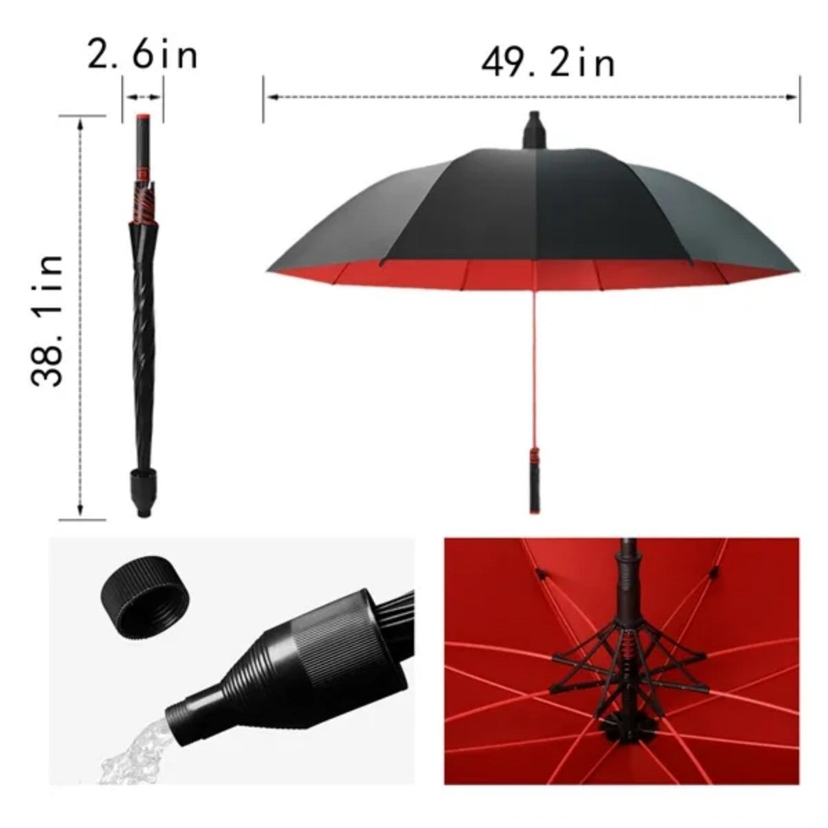 HUPSTL550Long Handle Golf Umbrella With Waterproof Cover