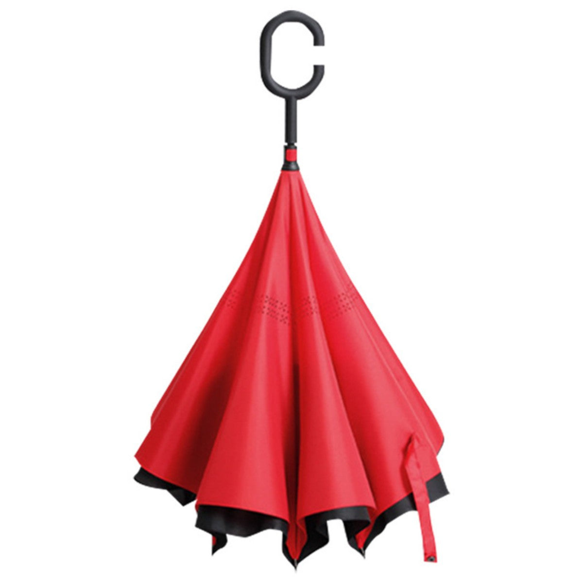 HUPSTL551 Custom Standing C-Shaped Double Long Handle Reverse Umbrella