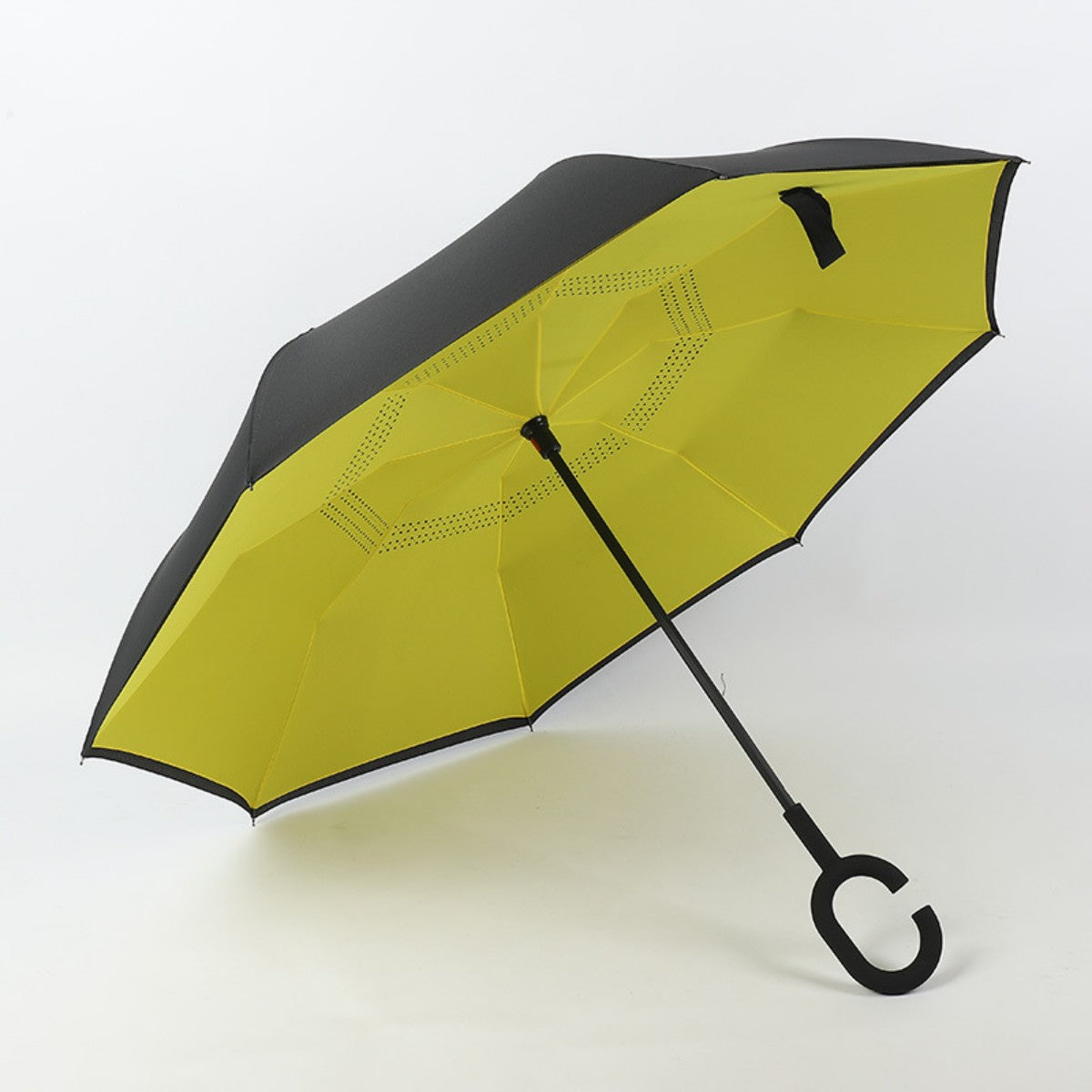 HUPSTL551 Custom Standing C-Shaped Double Long Handle Reverse Umbrella