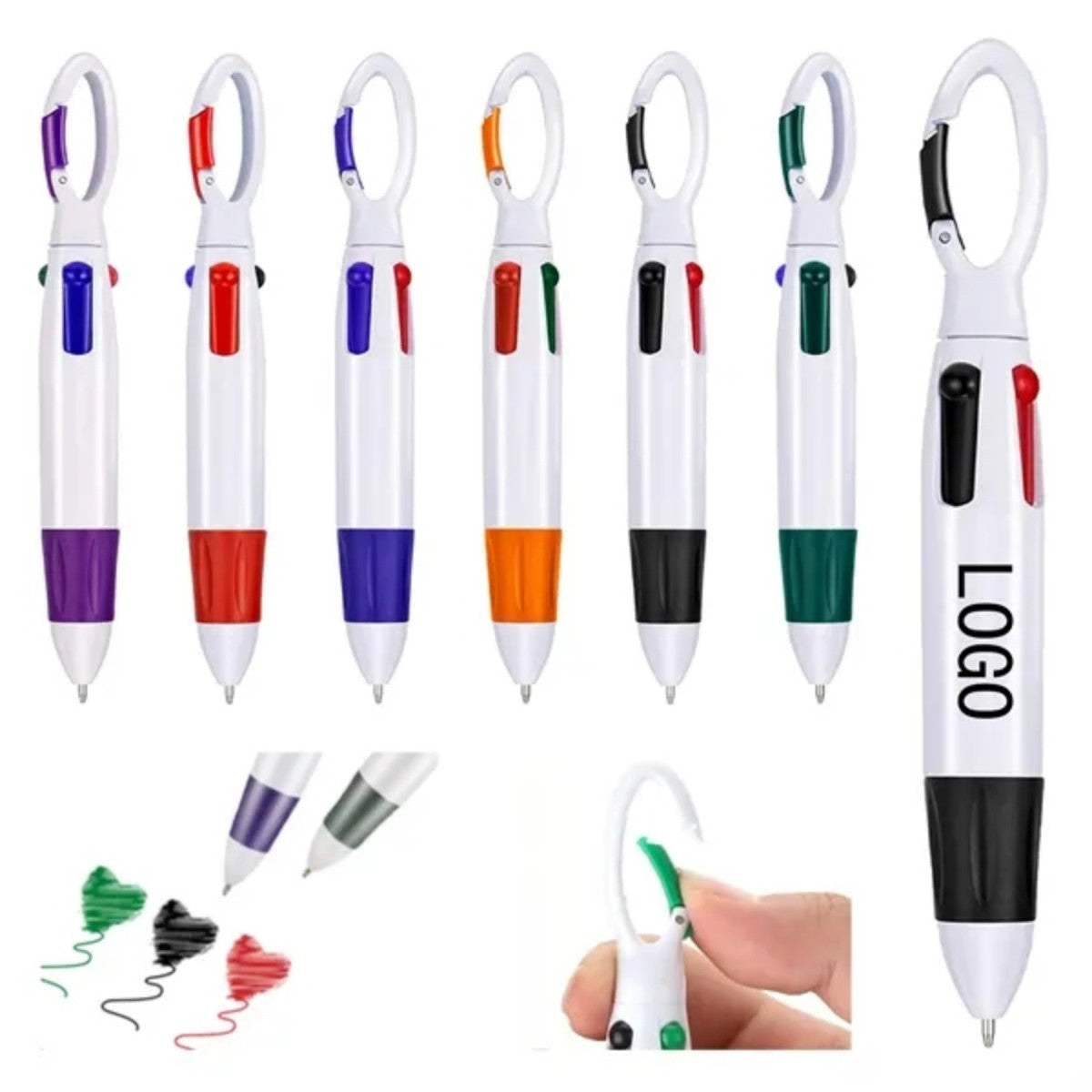 HUPSTL557Four-Color Ballpoint Pen With Anti-Loss Button