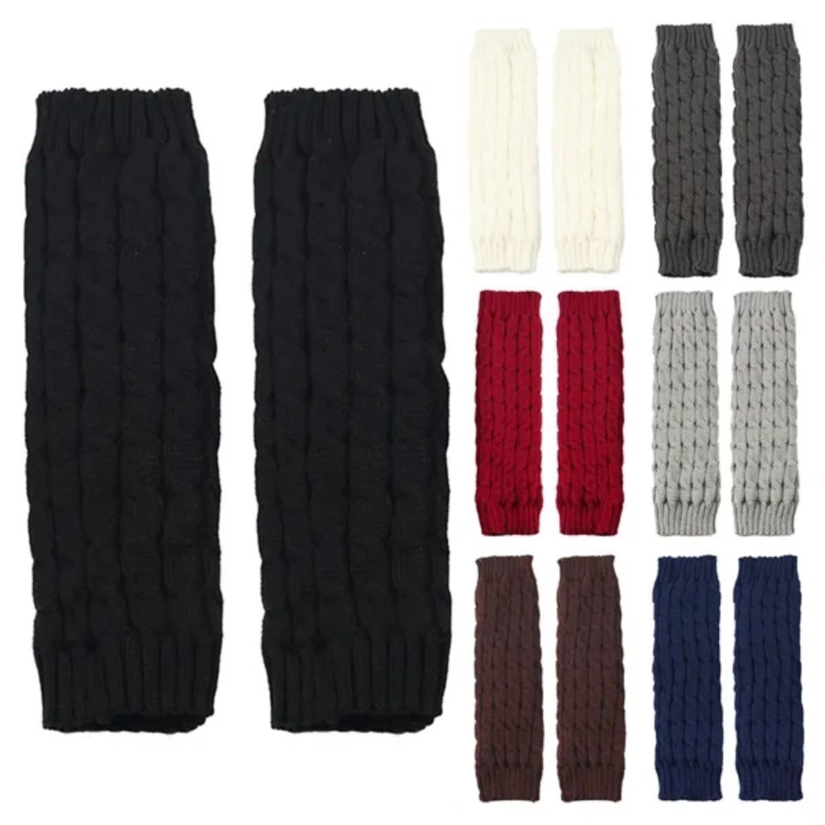 HUPSTL567Thickened Wool Knitted Twist Warm Leg Warmers