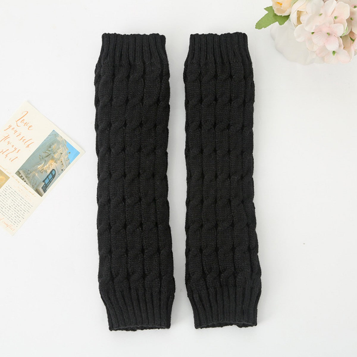 HUPSTL567Thickened Wool Knitted Twist Warm Leg Warmers