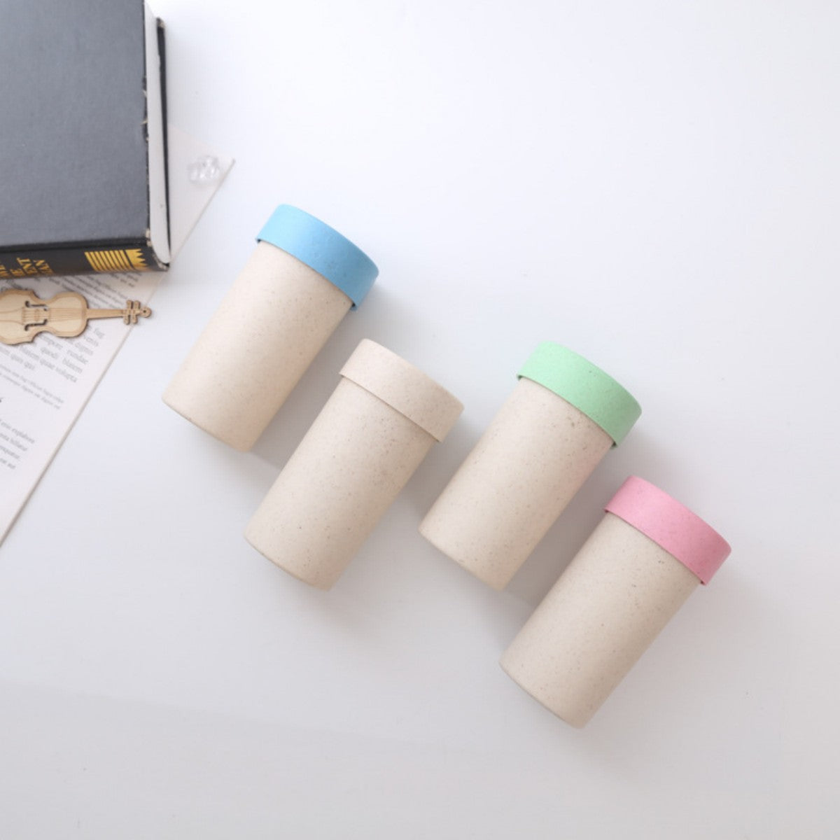 HUPSTL570Wheat Straw Water Bottle Portable Cup