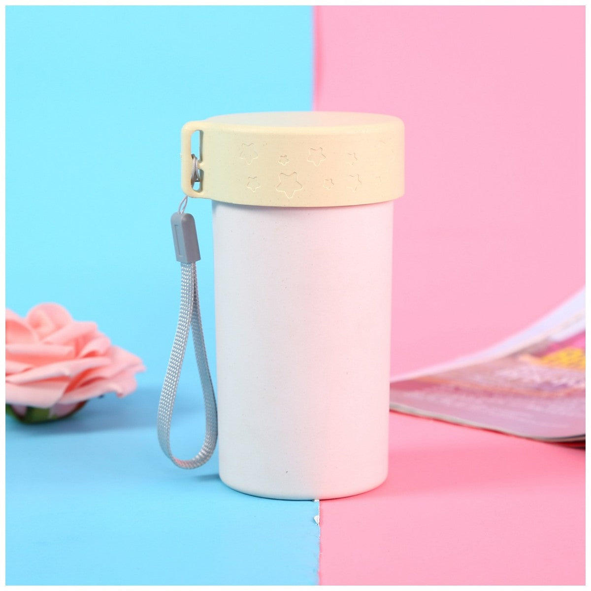 HUPSTL570Wheat Straw Water Bottle Portable Cup