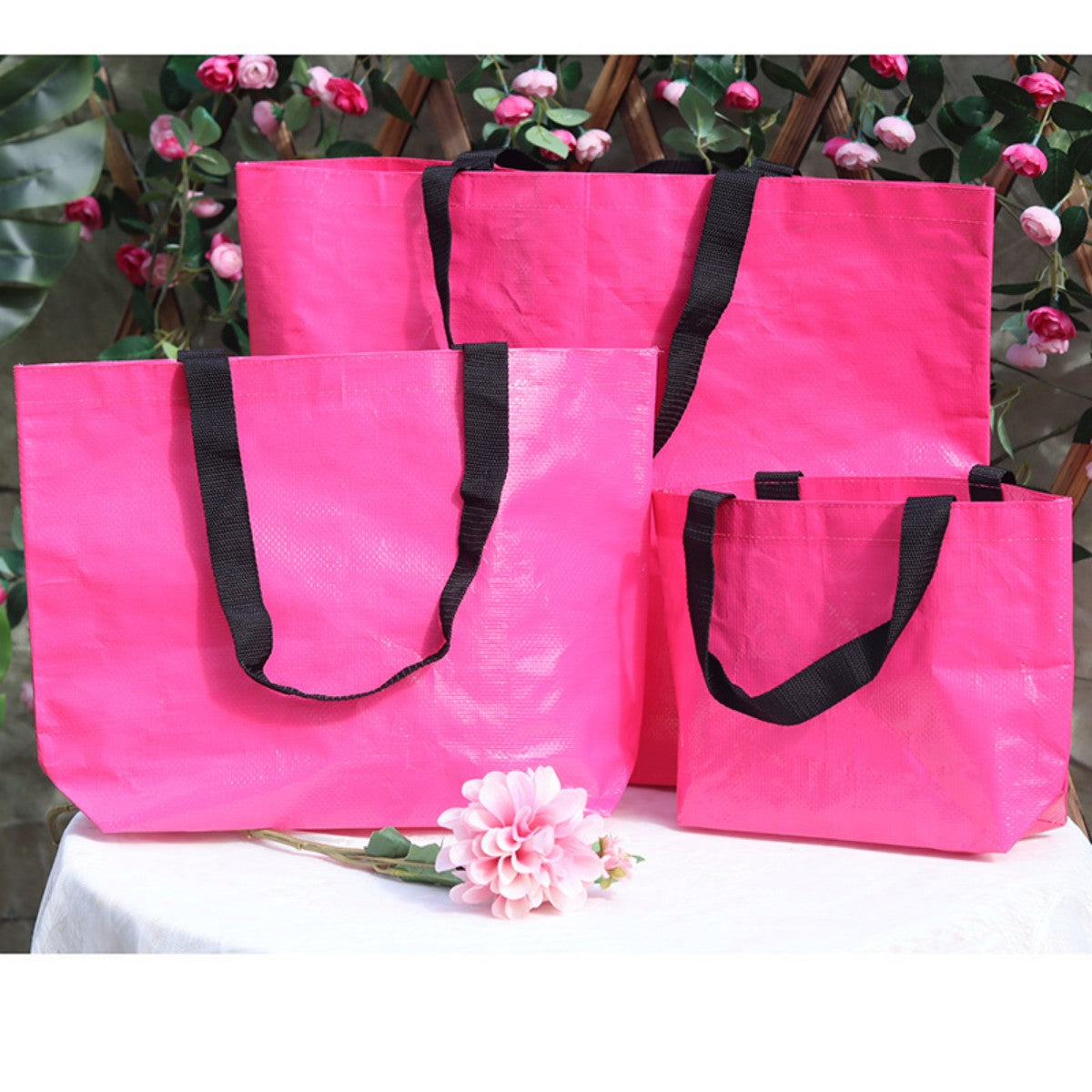 HUPSTL574Laminated Handheld Woven Bag