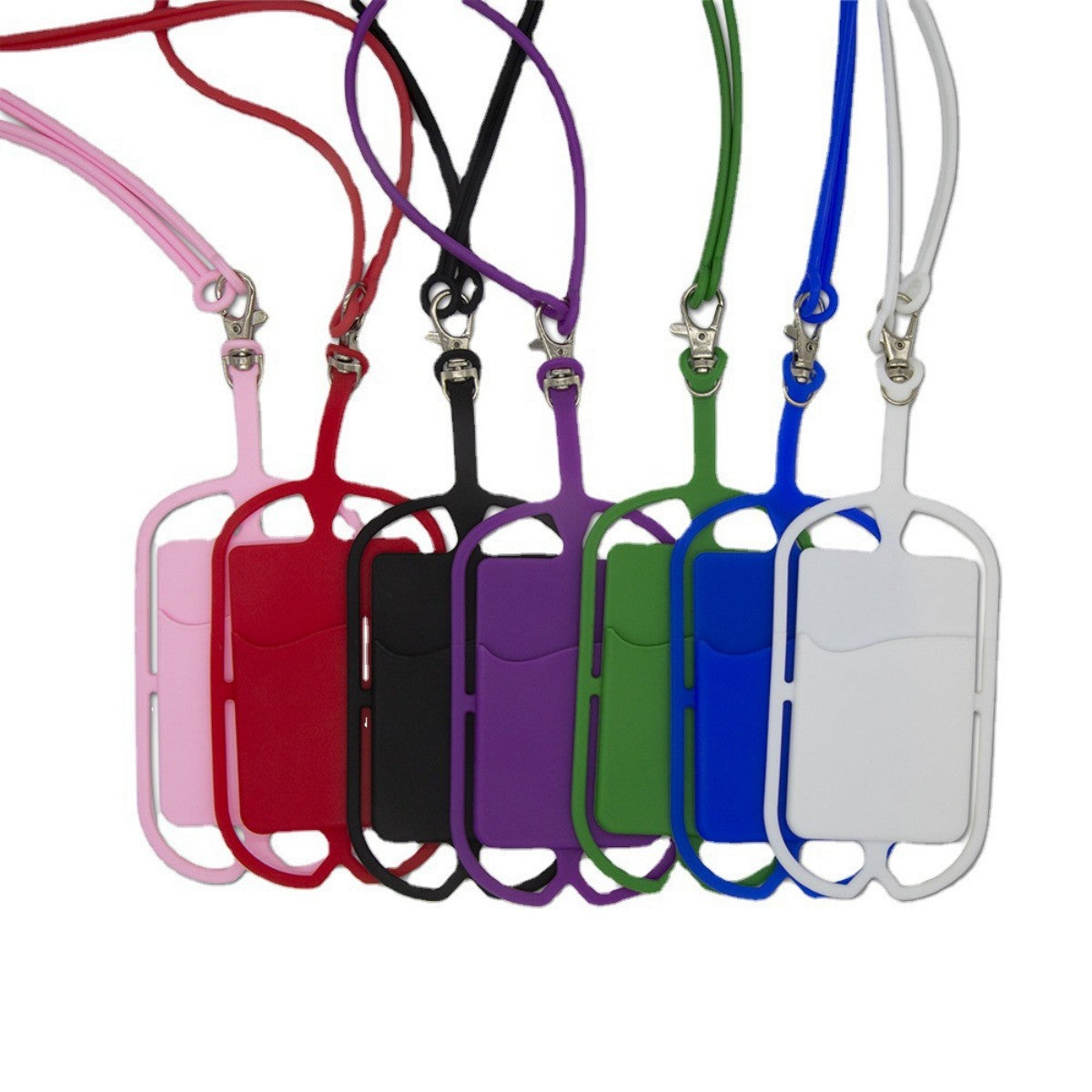HUPSTL619Silicone ID Card Badge Holder with Lanyard Style Phone