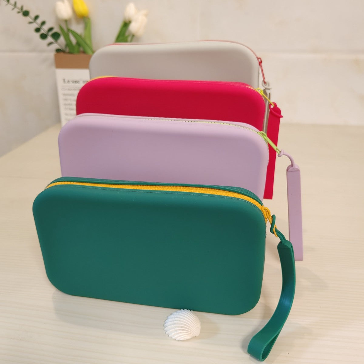 HUPSTL624Silicone Makeup Bag Portable Zipper Storage