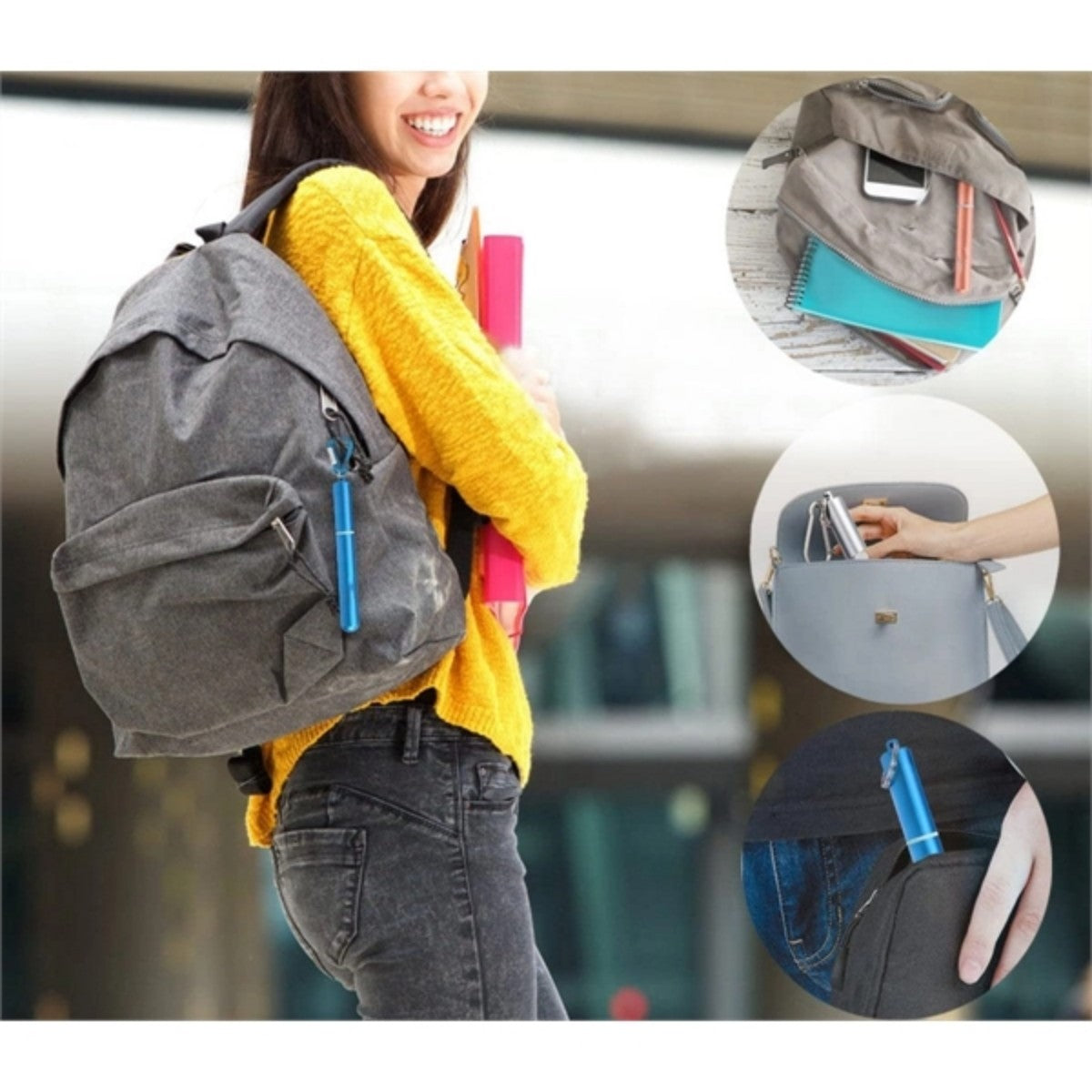 HUPSTL639Portable Foldable Stainless Steel Straw