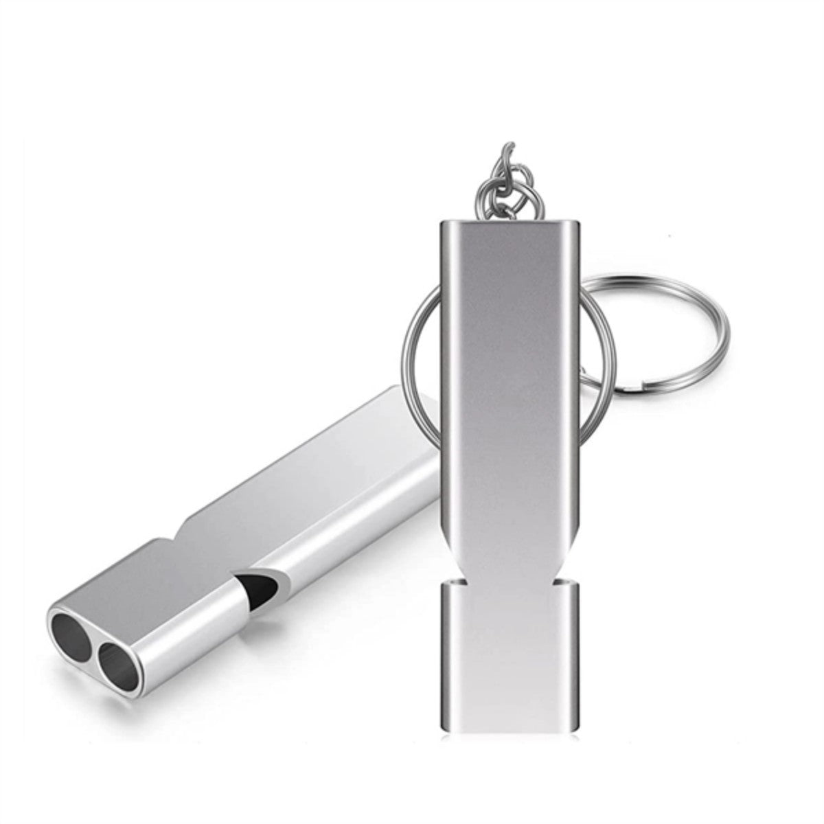 HUPSTL644Double-Tube Aluminum Emergency Whistle With Keychain