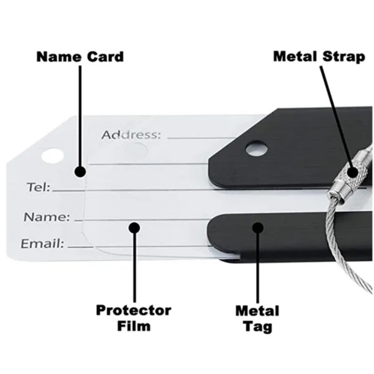 HUPSTL645Aluminum Luggage Tag