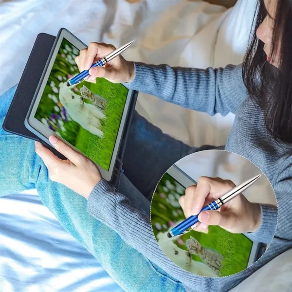 HUPSTL674Multi-Function Capacitive Pen With Led Flashlight