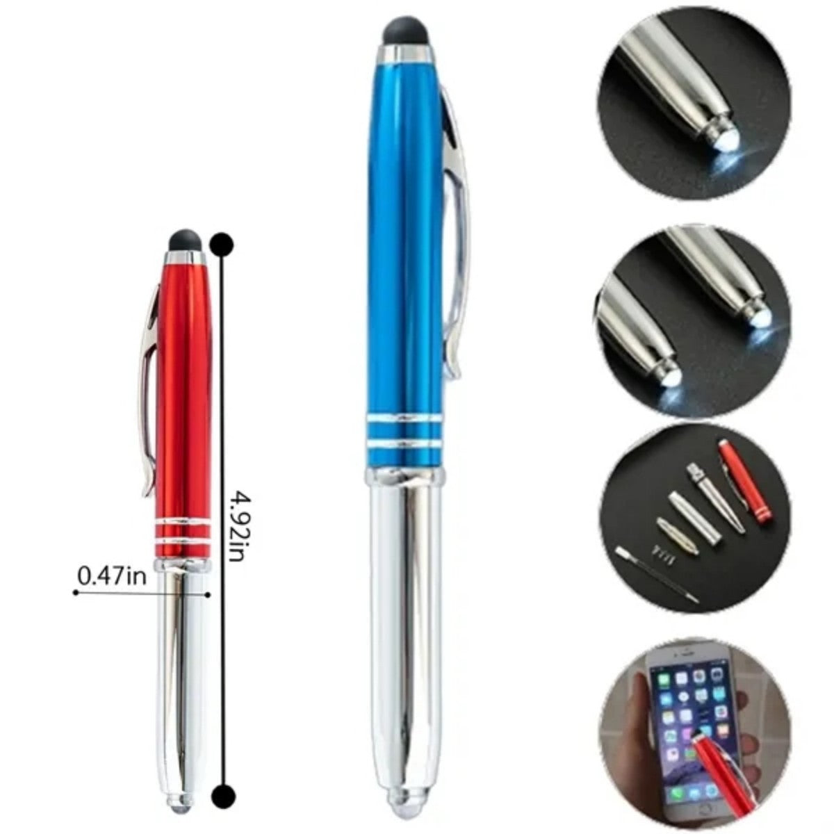 HUPSTL674Multi-Function Capacitive Pen With Led Flashlight