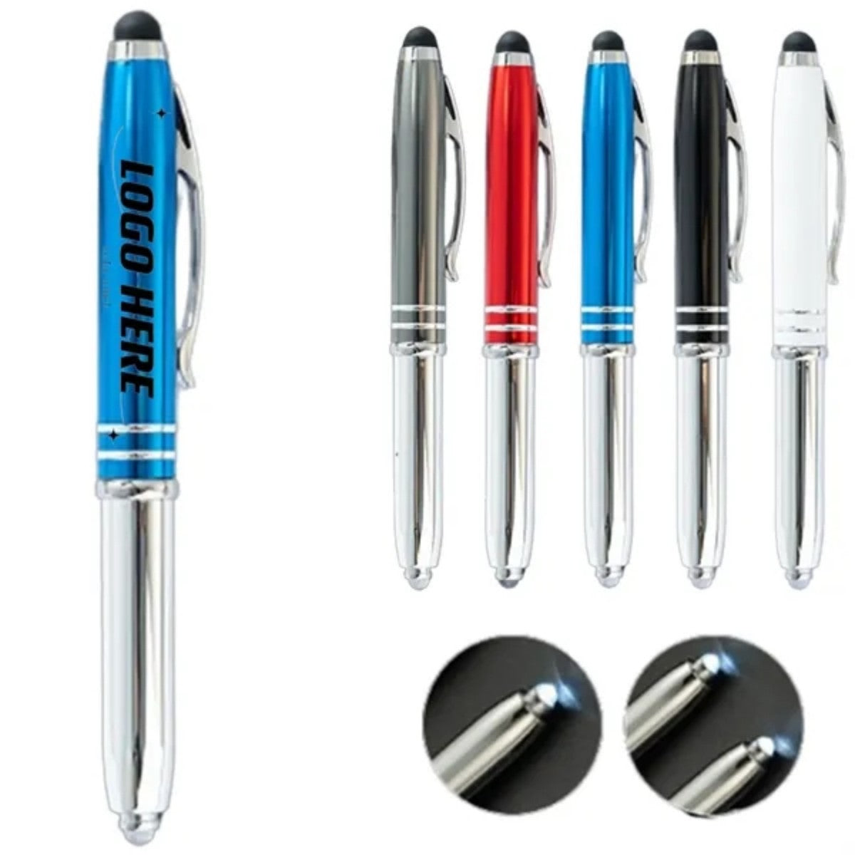HUPSTL674Multi-Function Capacitive Pen With Led Flashlight