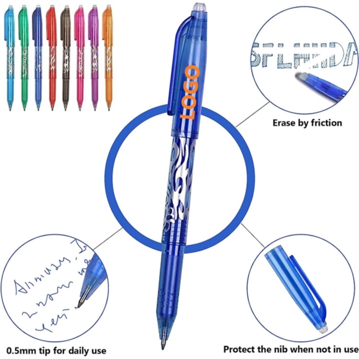 HUPSTL6750.5Mm Erasable Gel Pens