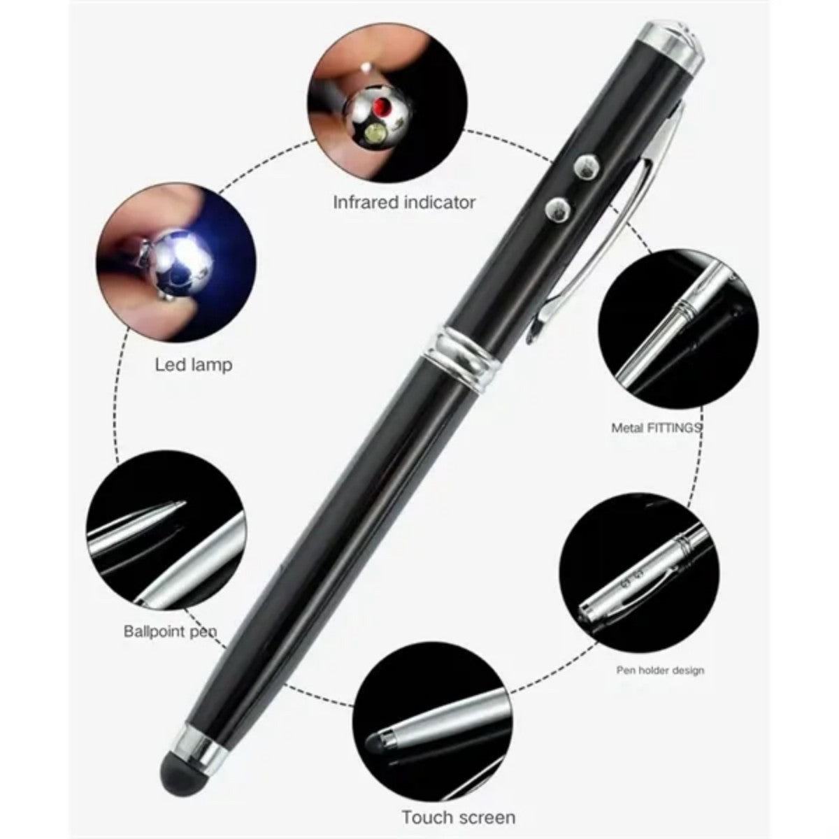 HUPSTL6764-In-1 Multi-Function Touch Screen Stylus