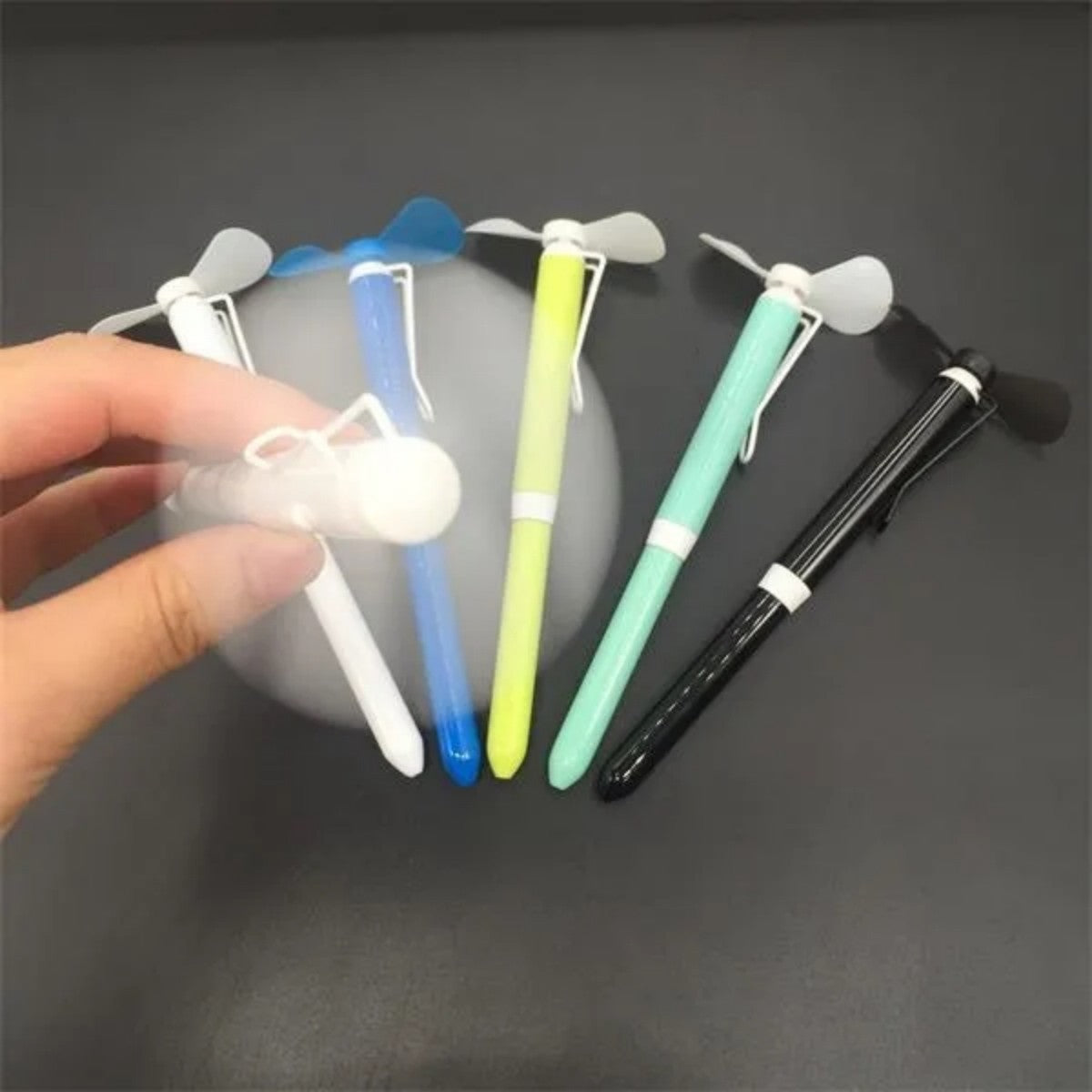 HUPSTL682Handheld Mini Fan With Ballpoint Pen